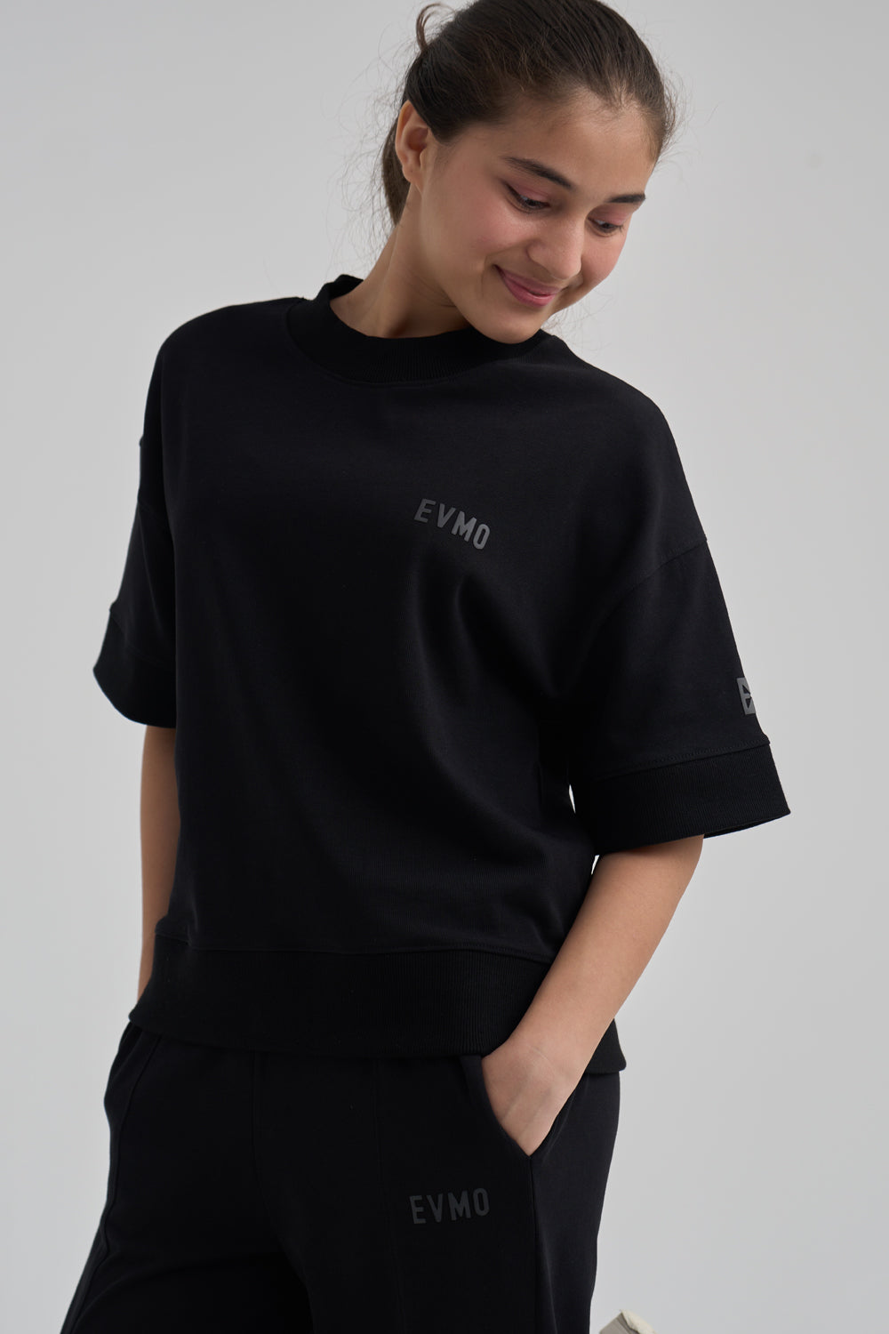Everyday Comfort Rib Pants- Carbon Black